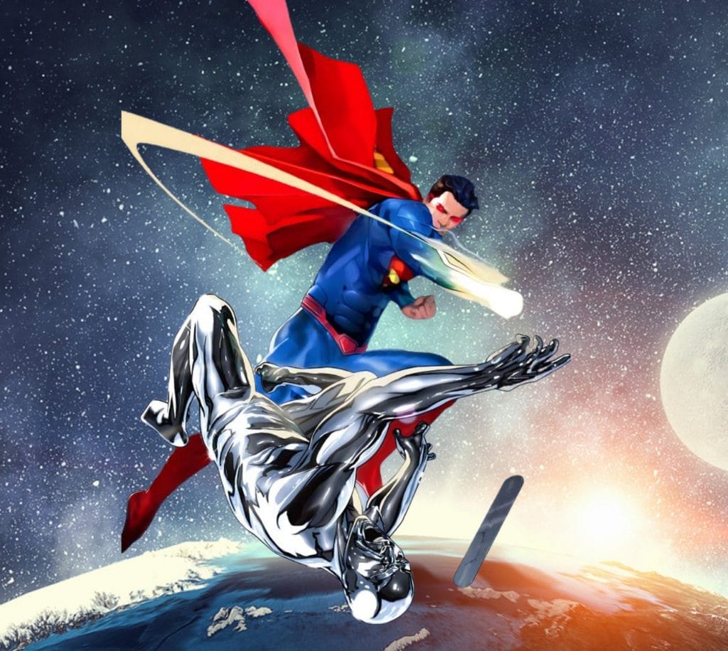 Superman Defeats Silver Surfer